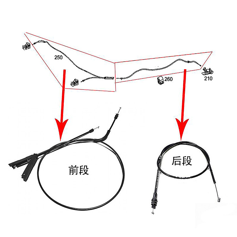 适用奔驰C级机盖锁拉线W205C180C200C260C300前盖引擎盖锁线配件
