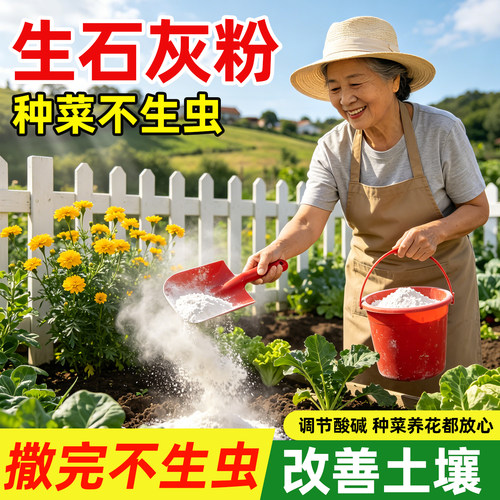 种菜生石灰粉水质净化杀虫驱虫剂干燥剂改善水质改良土壤防霉防病