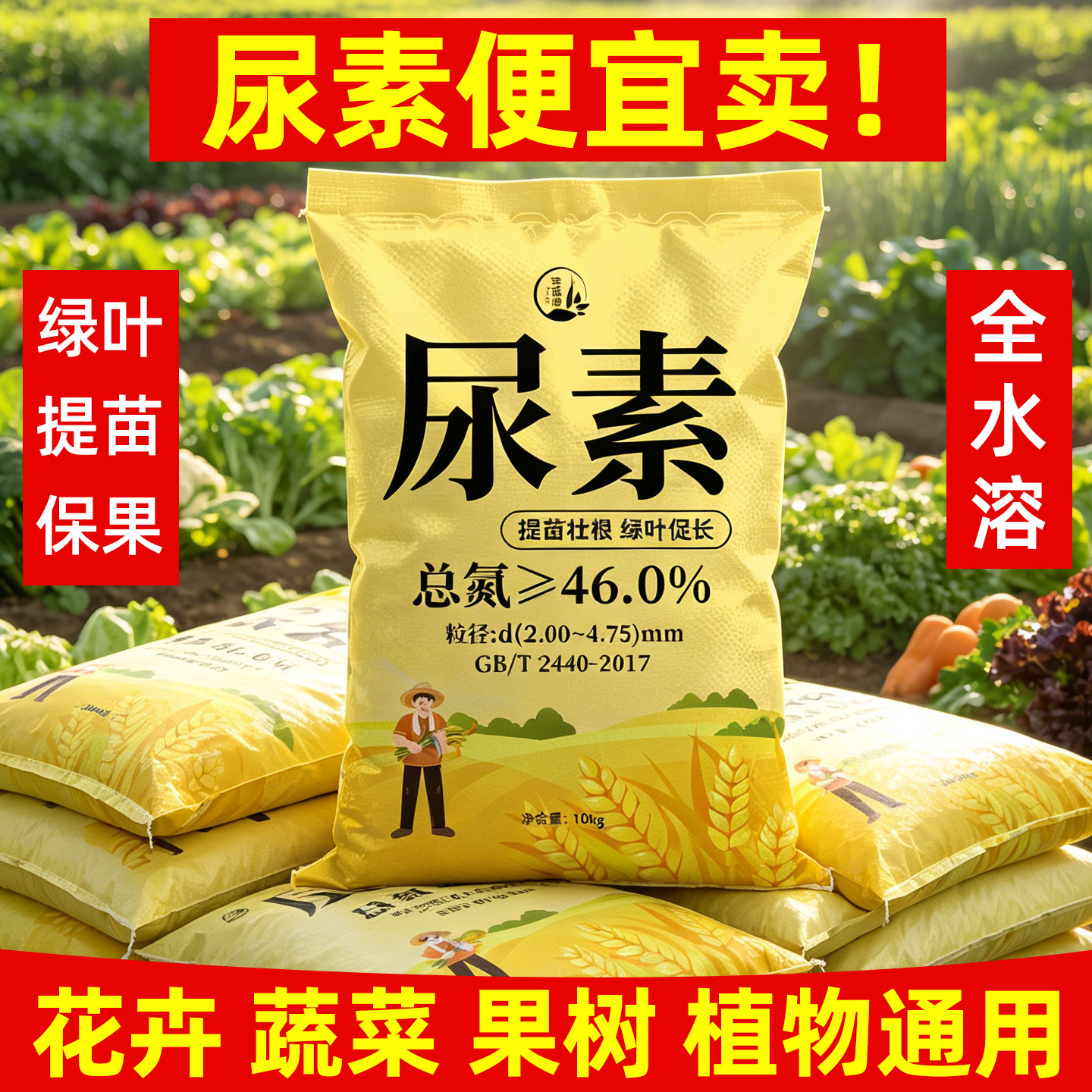 尿素肥料氮肥化肥复合肥种蔬菜花卉果树绿萝盆栽养花通用型有机肥