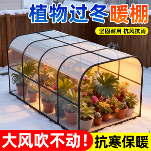 花棚暖房保温花房家用温室保暖防冻罩冬季花绿植阳台室外阳光暖棚