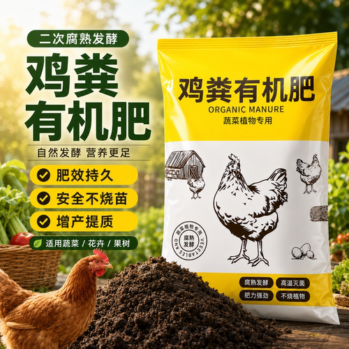 家用鸡粪发酵有机肥蔬菜盆栽肥料