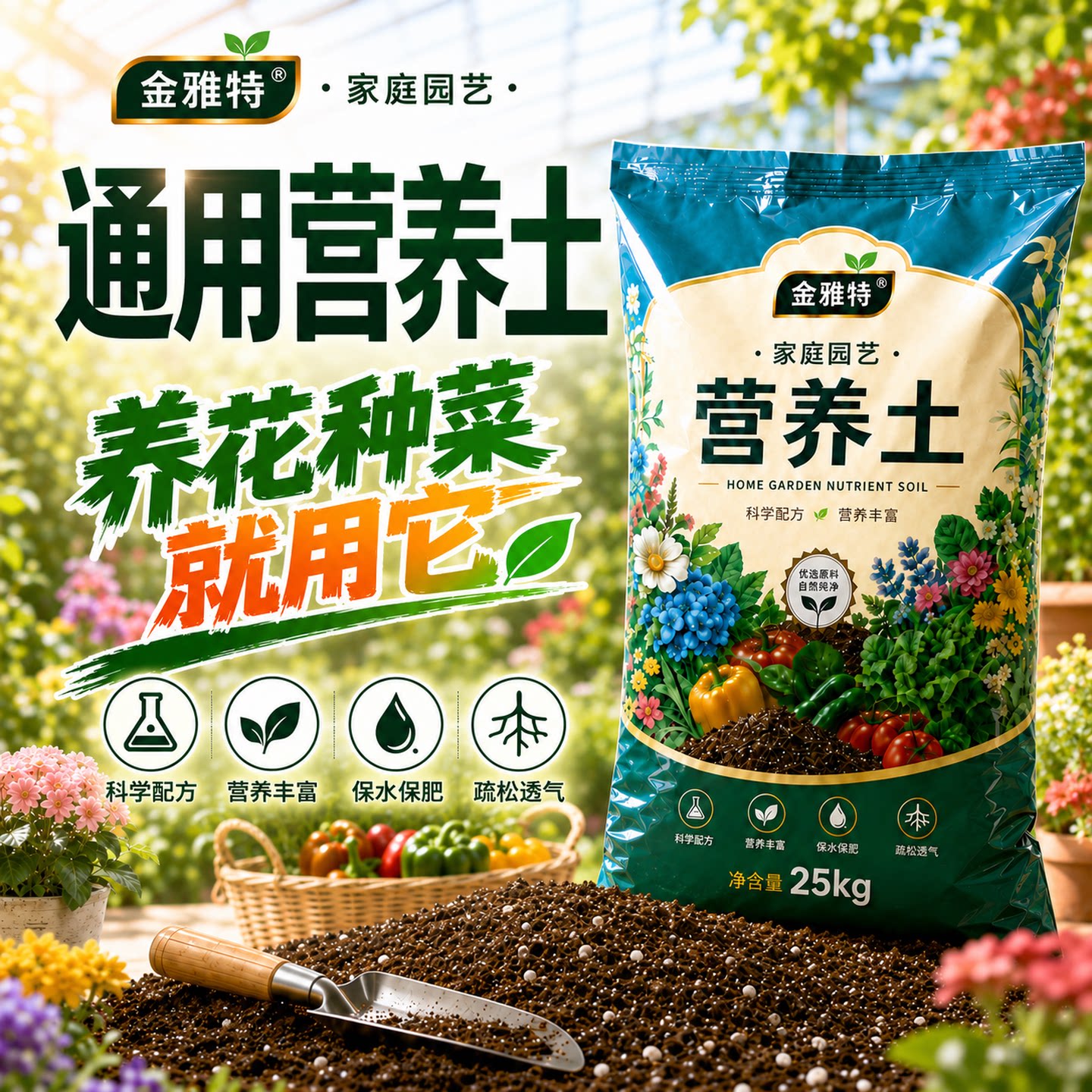营养土养花通用专用土壤种植土花土种菜绿植盆栽营养土通用型家用