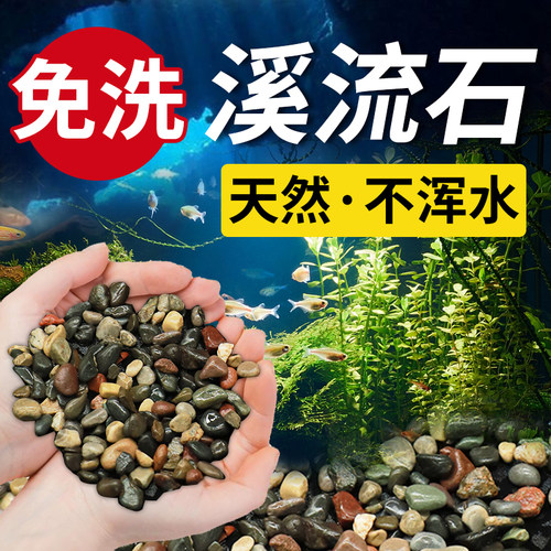 溪流石沙鱼缸底砂原生溪流乌龟缸造景石沙天然摆件水族箱铺底专用