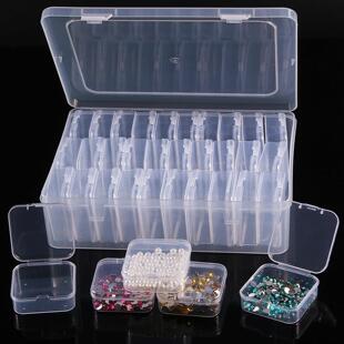 首饰收纳盒珠子米珠配件分装盒钻石串珠透明整理饰品美甲塑料套盒