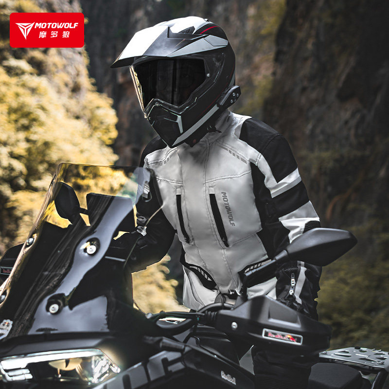 秋冬摩托车骑行服防水保暖抗寒羽绒赛车服防摔机车拉力服摩旅装备
