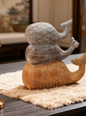 轻奢可爱鲸鱼桌面小摆件高档客厅
