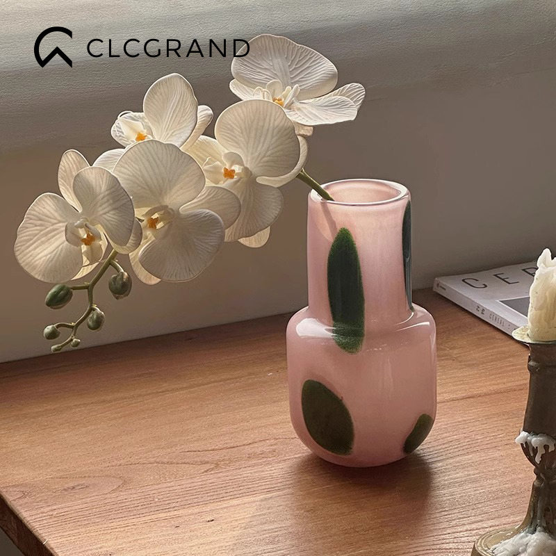 玉色玻璃芬顿花瓶高级感客厅