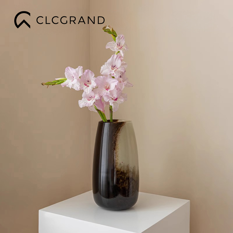 高级感渐变玻璃花瓶摆件轻奢