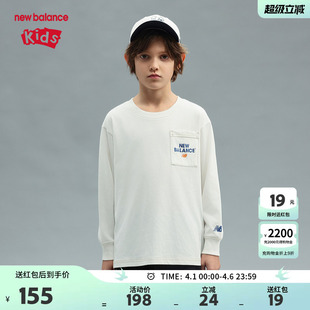 New nb童装 男女儿童春秋舒适印花长袖 圆领T恤ND7DF1E073 Balance
