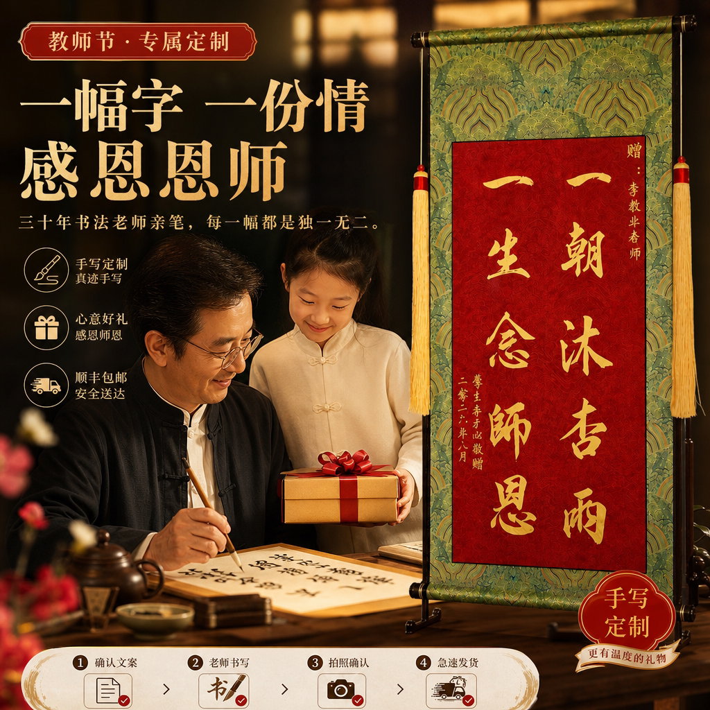 【教师节感恩礼】卷轴锦旗定制