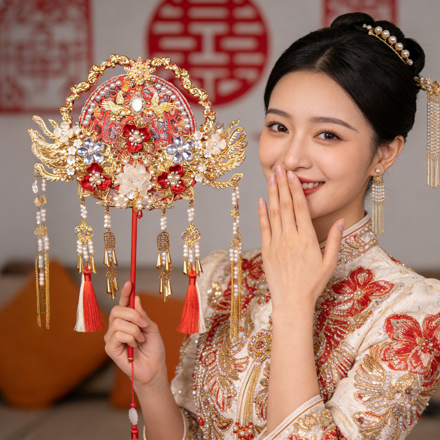 【秀禾搭配扇】中式婚礼手持团扇