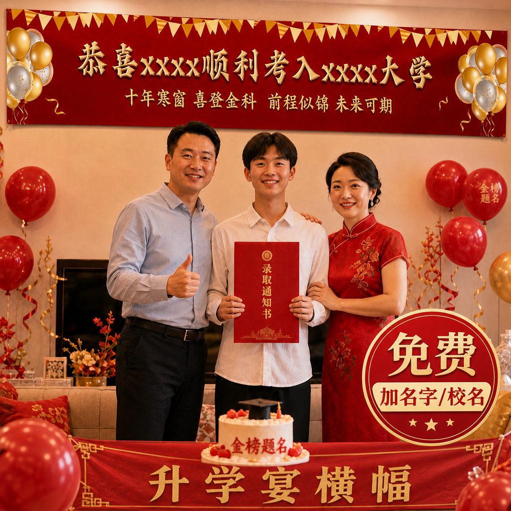 【前程似锦横幅】升学宴酒店布置图片