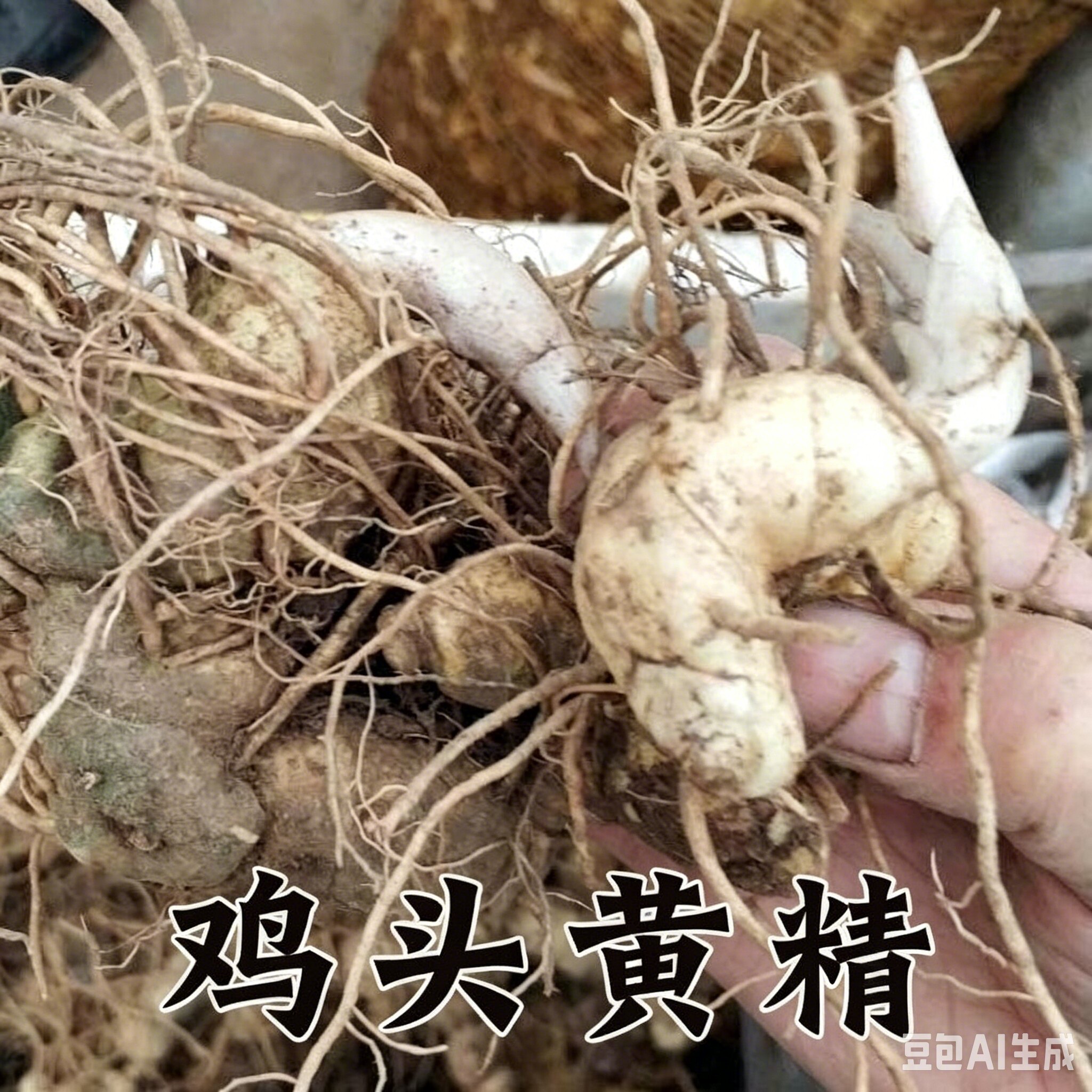 鸡头黄精芽头新鲜黄精块茎食用盆栽滋补药材泡酒九蒸九晒煲汤图片