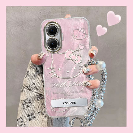 适用闪粉KT猫红米turbo4pro手机壳turbo3电镀redmi羽纱全包防摔保护套新款少女心爆款专用新品创意镜头膜小众