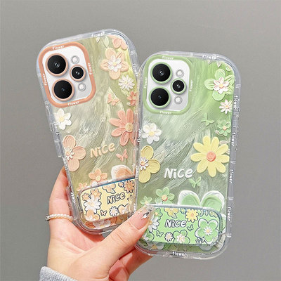 适用真我系列油画花朵手机壳