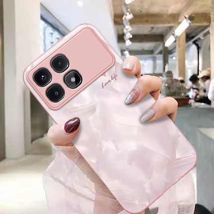 适用红米K70至尊版手机壳Redmi金属漆K70E玻璃K60E电竞版K50游戏增强版K40PRO防摔K30S保护套ins贝壳爱心新款