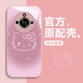 适用荣耀X50手机壳新女款 honor荣耀X40GT卡通X30i全包光面X20SE金属漆玻璃壳ins高级感x30可爱x50i防摔保护套