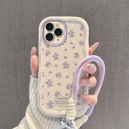 适用苹果16Promax手机壳iPhone15新女款ip14紫色碎花13小清新mini全包12软硅胶11防摔Xsmax保护套8plus潮牌6s