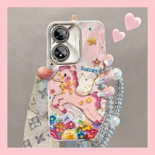 适用OPPOA系列油画小马手机壳