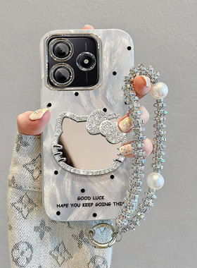 适用波点猫红米note14pro+手机壳13R专用12turbo羽纱11全包9防摔10保护套redmi新款少女轻奢风极速版镜头膜