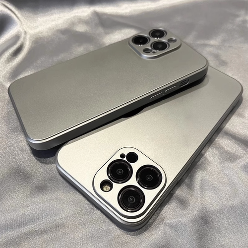 适用苹果手机壳电镀银纯色