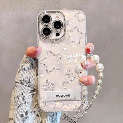 适用闪粉星星苹果16E手机壳17轻奢iPhone15promax外壳14plus高级感13少女心12全包11防摔保护套专用新款奢华