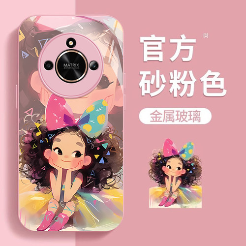 荣耀X50手机壳玻璃古风彩色公主