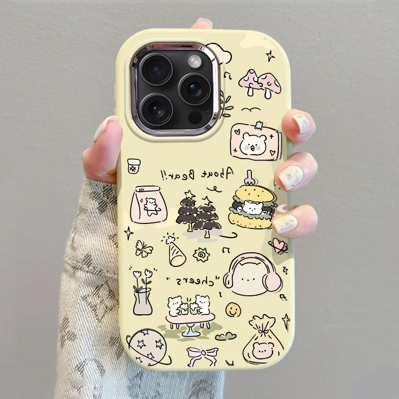 适用苹果15Promax手机壳14新款iphone13全包12卡通11耳机小狗XR可爱8防摔6s情侣7plus保护软套SE23代潮流时尚