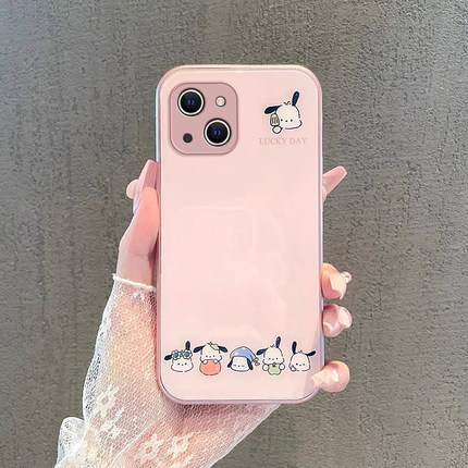 适用于苹果15手机壳16E/17air/iPhone13Promax的mini金属漆11男xr帕恰狗14女7/8plus防摔6s全包保护SE套xsmax