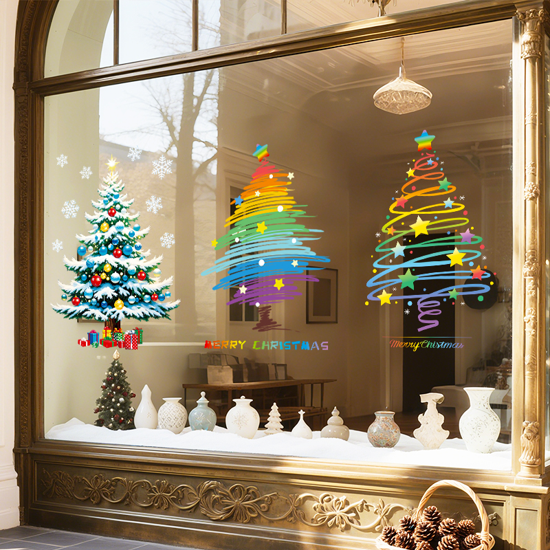 新款圣诞节装饰静电贴