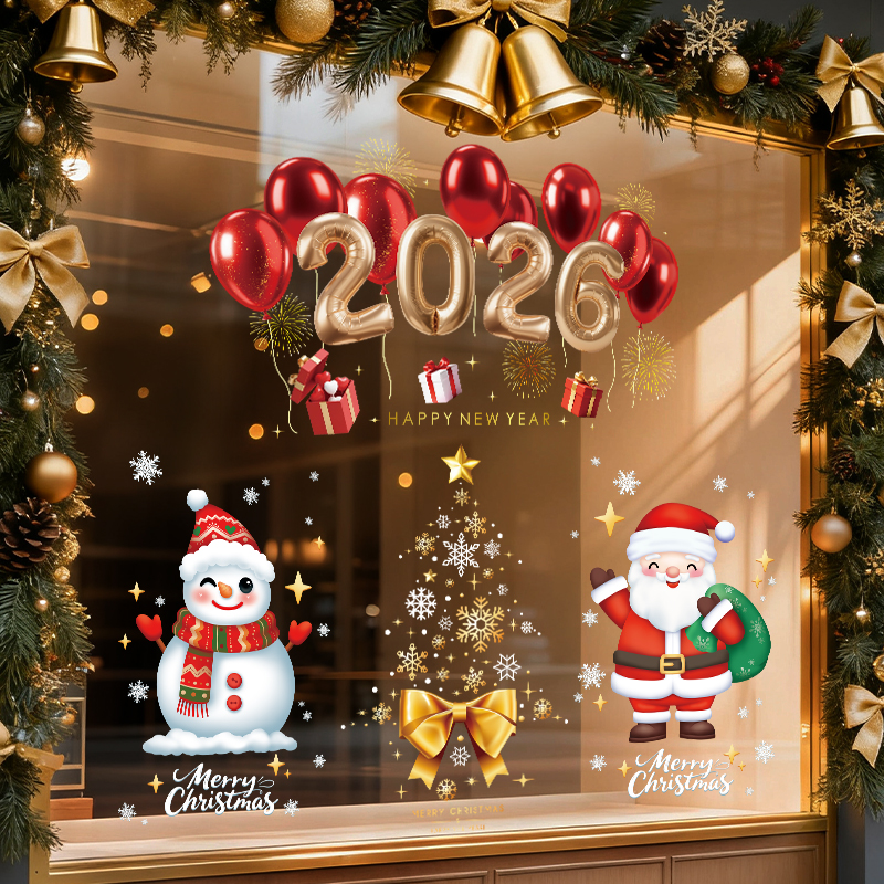 新款圣诞节装饰静电贴