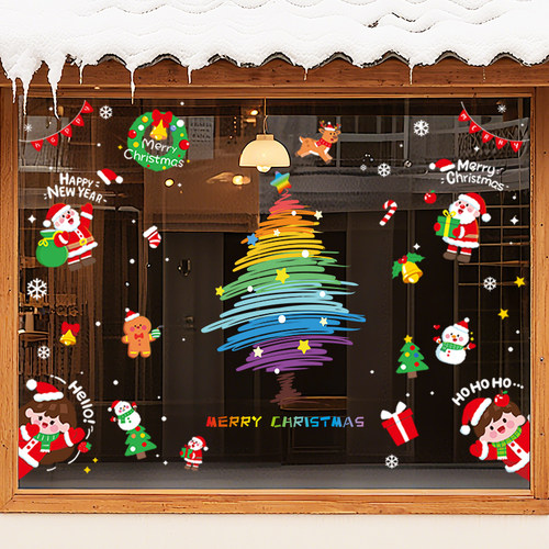 新款圣诞节装饰静电贴
