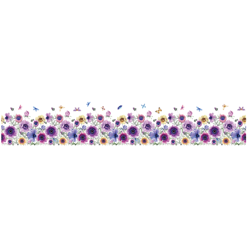 鲜花踢脚线厨房橱柜贴纸卧室温馨墙面贴画柜子墙贴墙壁装饰小图案
