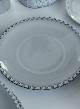 VILLATTE ASTIER de法式黑陶土盘餐具家用高级感小众食品级陶瓷盘