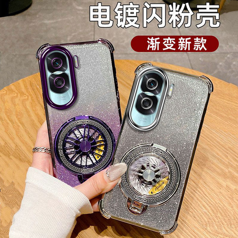 华为荣耀90lite手机壳CRT-NX1全包边honor90lite CRT-AN00外壳huawei荣耀x50i高档CRTNX1创意tpu旋转支架case