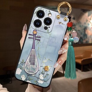 苹果16手机壳iphone15promax iph14p腕带6.1适用ipnoe14por pg12外套ip16 mxa中国风6.7后盖ip13 xsmax软case