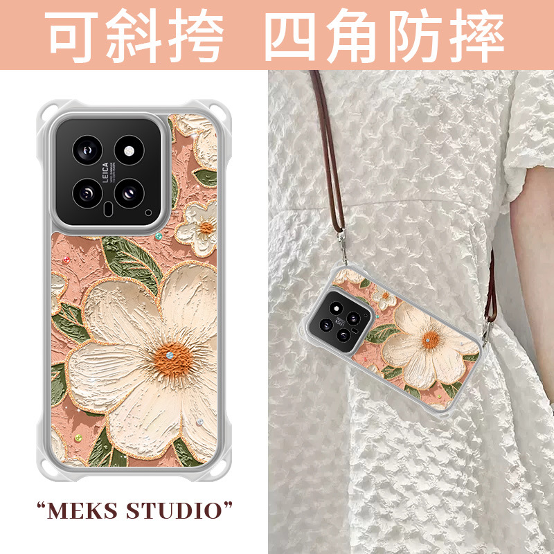 个性创意文艺油画茶花适用小米