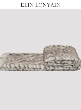 ELIN LONYAIN现代简约轻奢咖色仿皮毛搭毯别墅样板房床尾毯披毯