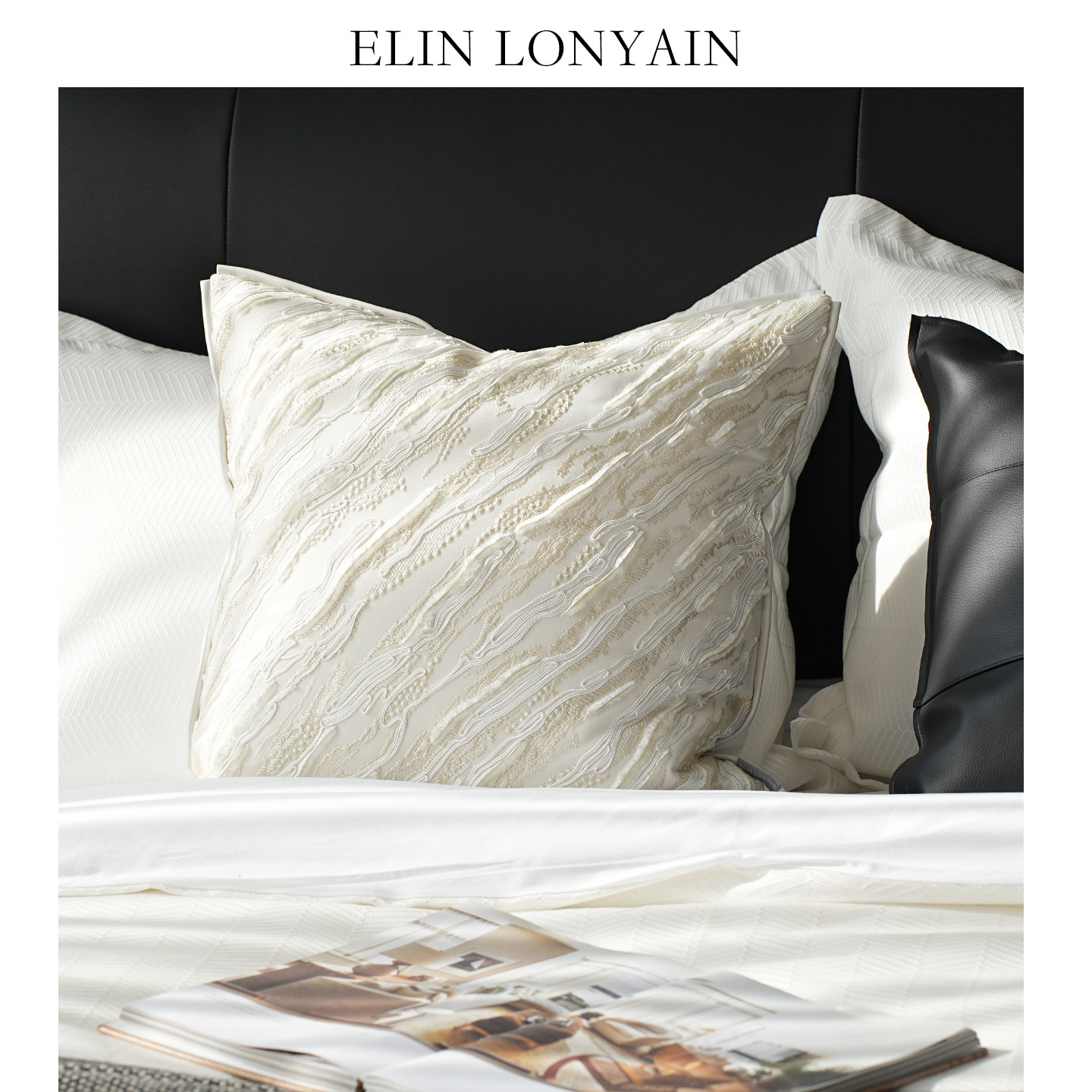 珑衍家居现代简约米色波浪提花刺绣靠垫抱枕样板房酒店沙发方枕,居家布艺,靠垫/抱枕,淘宝优惠券,粉丝福利购,淘宝优惠卷