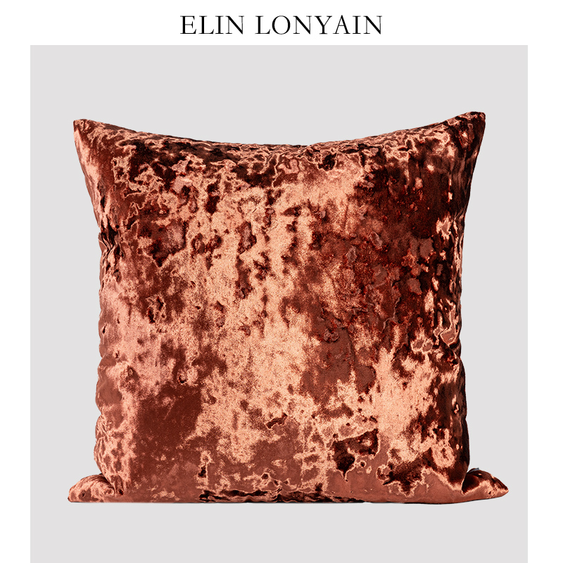ELINLONYAIN珊瑚红冰花绒抱枕