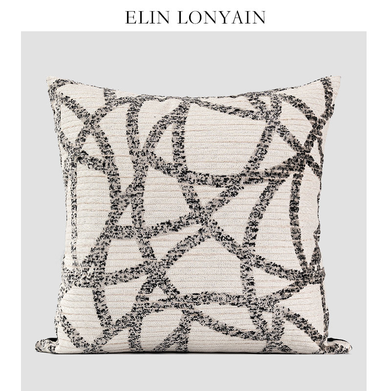 ELIN LONYAIN现代简约轻奢米灰色抽象肌理靠垫抱枕样板房方枕腰枕,居家布艺,靠垫/抱枕,淘宝优惠券,粉丝福利购,淘宝优惠卷