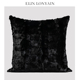 ELIN LONYAIN现代简约轻奢黑色水貂毛靠垫抱枕别墅样板房方枕腰枕