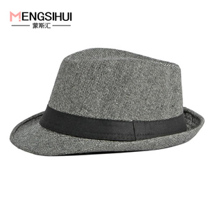 夏季新款爵士帽男士英伦复古特务表演绅士帽子拍写真小礼帽女透气