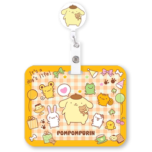 礼物布丁狗库洛米卡套校园学生卡保护壳饭卡交通一卡通羊城通 身份证银行卡工作胸卡横板门禁卡少女可爱ins绳