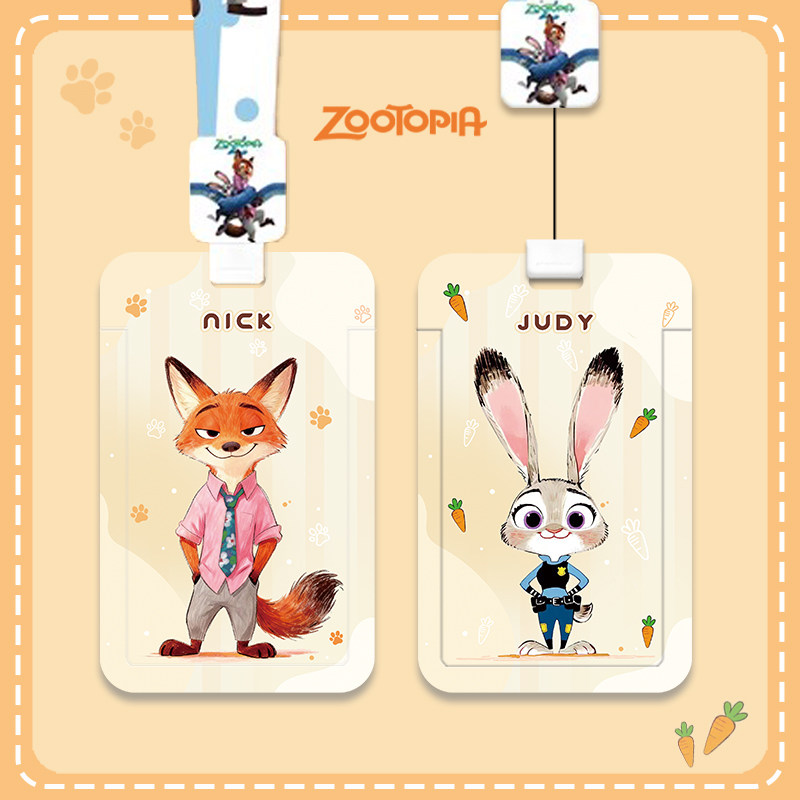 狐尼克卡套工牌校园卡身份证接送卡保护壳学生饭卡挂书包伸缩扣挂脖长绳上新朱迪兔,文具电教/文化用品/商务用品,卡套/证件套,淘宝优惠券,粉丝福利购,淘宝优惠卷