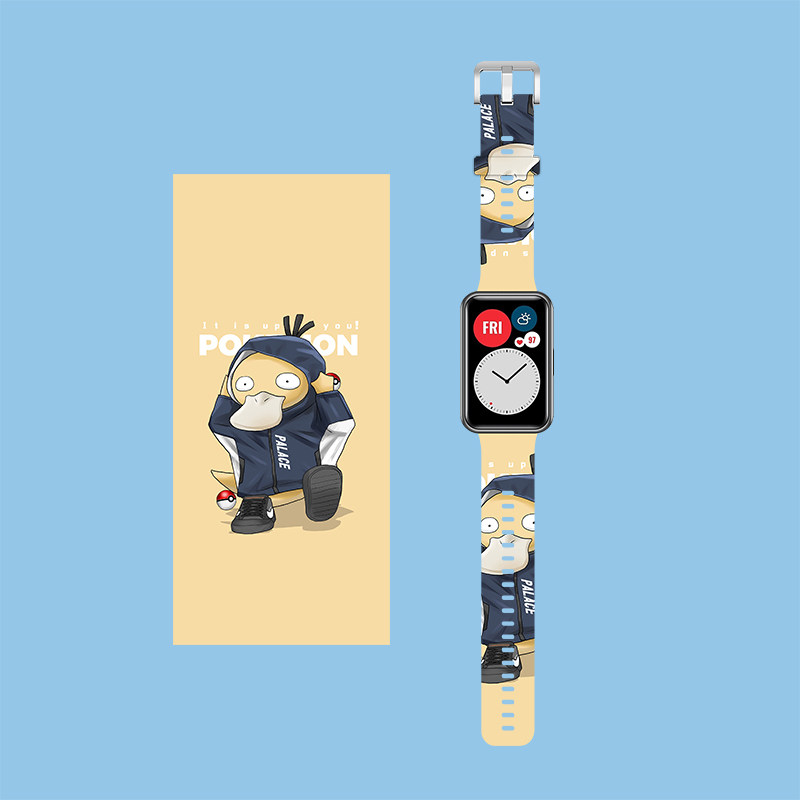 HUAWEI WATCHFIT 시계 스트랩에 적합 실리콘 페인트 손목 밴드 공식 동일한 스타일 스포츠 HUAWEI 시계 고무 교체 스트랩에 적합 스마트 시계 성격 유행 남성과 여성 독창적이고 우아한