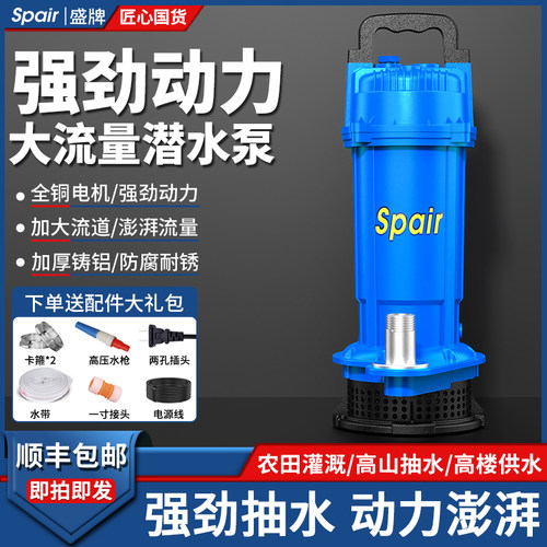 直流潜水泵12V24V48V60V电瓶电动车抽水家用大功率农用灌溉水泵