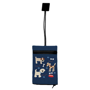 蓝底萌犬乐园迷你锁匙包抽拉式车钥匙包通用拉链款钥匙套布艺A21