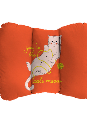 橘底玩线猫汽车靠垫腰垫护腰靠背女生主驾驶座椅腰托宠物定制A19