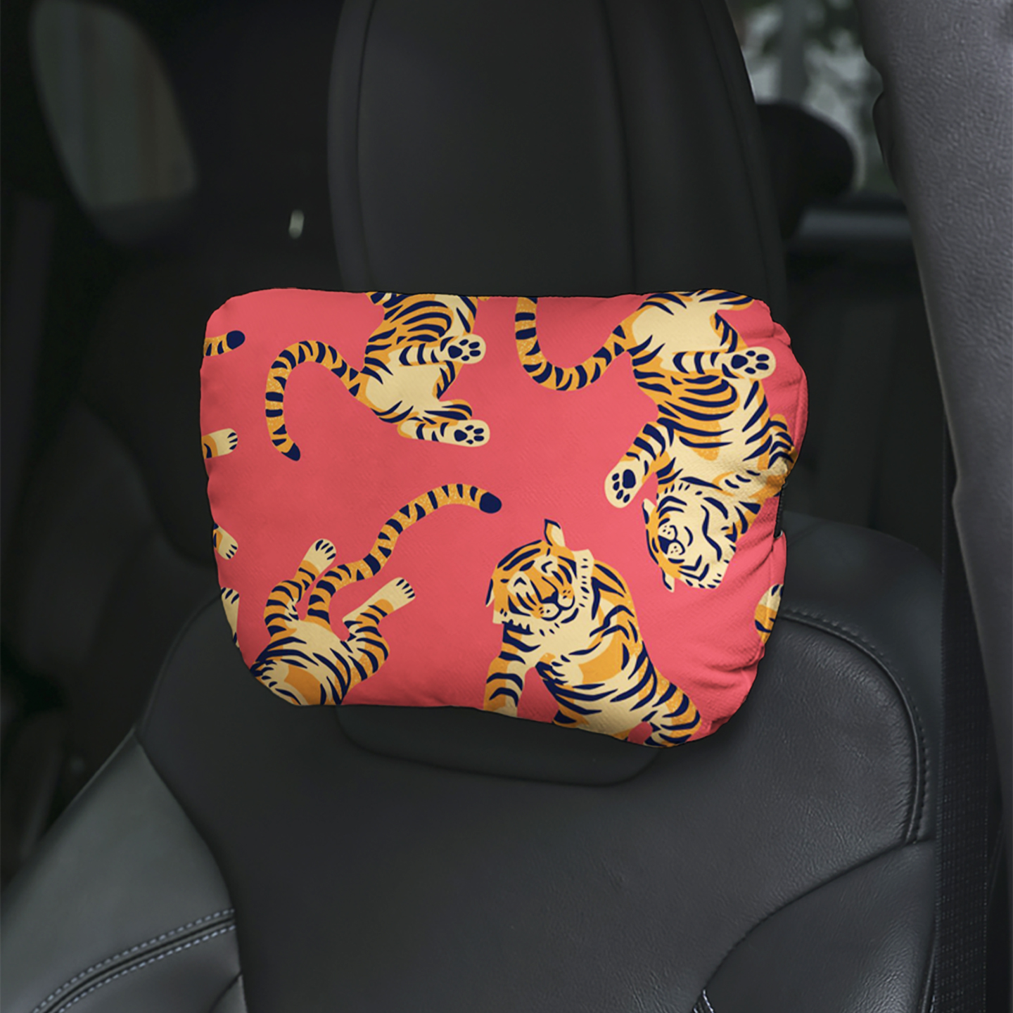 红底萌虎 汽车头枕护颈枕车用睡觉专用颈部支撑靠枕车载头枕A37